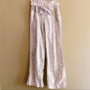 Snakeprint paper bag pants